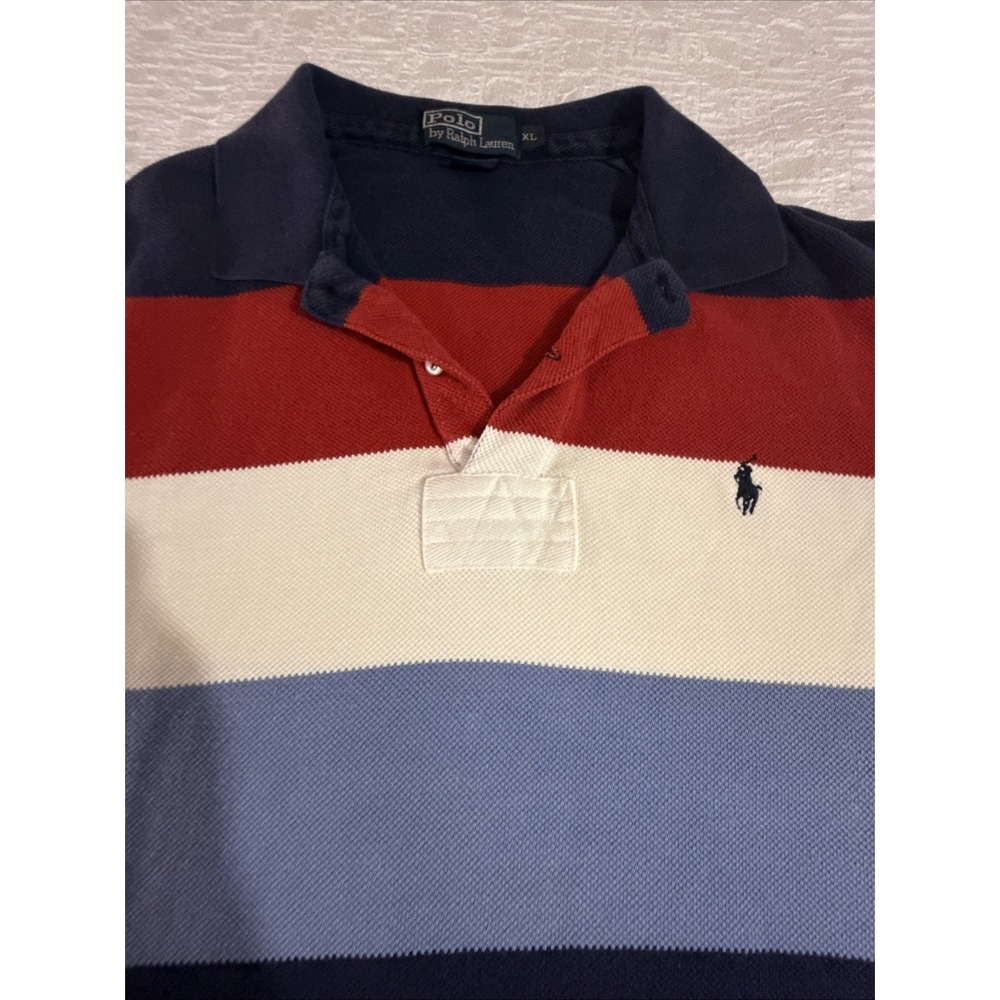 Rare Polo Ralph Lauren Rugby Shirt Mens XL Multicolor Striped Cotton Pony Soft - Picture 2 of 7